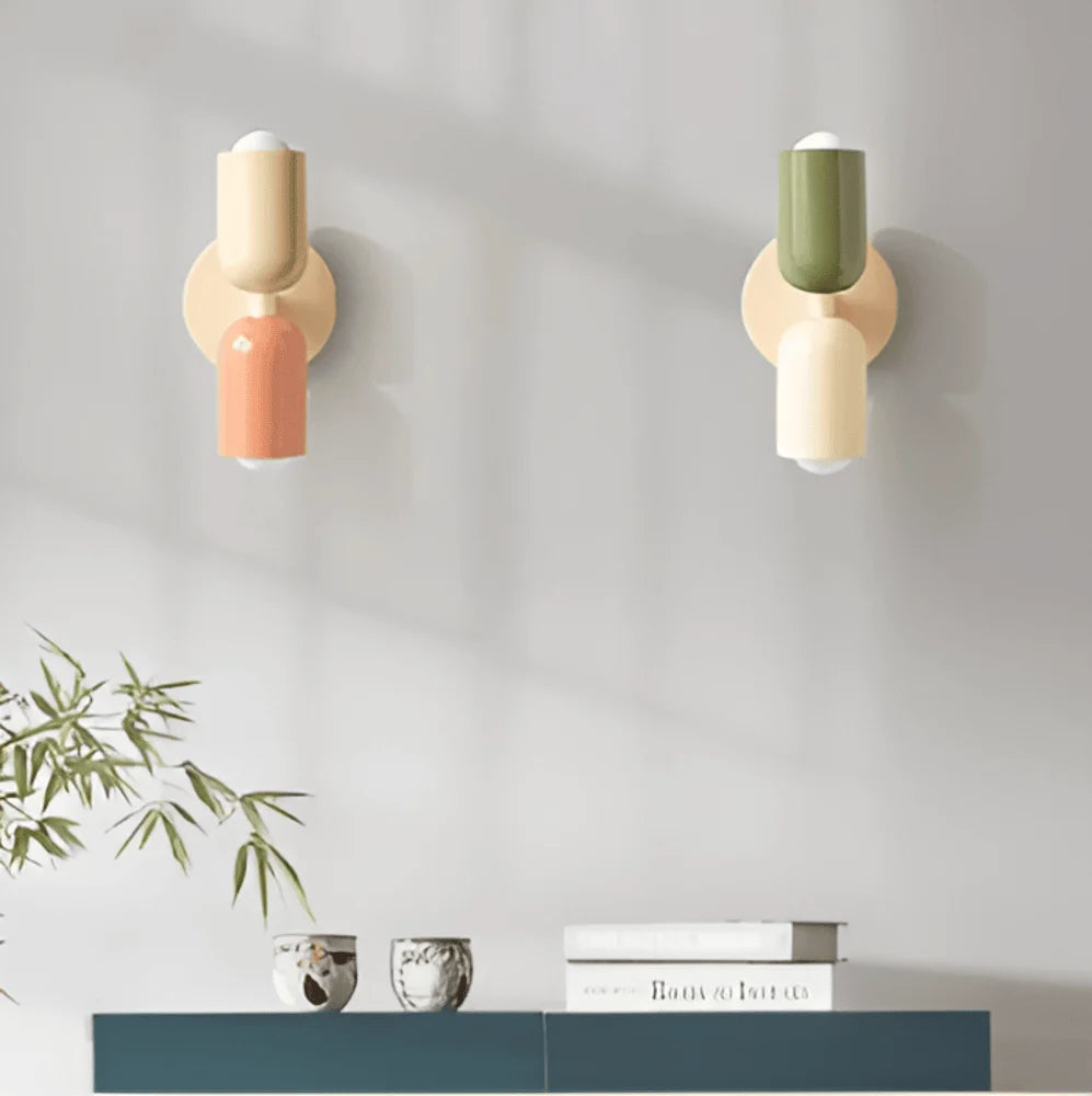 Capsule Wall Light – dual-sided, round backplate, colour choice