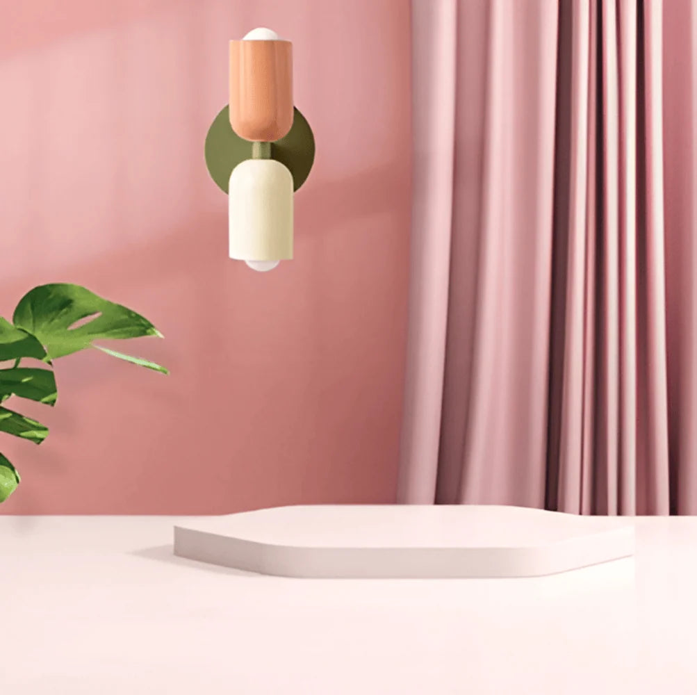 Capsule Wall Light – dual-sided, round backplate, colour choice