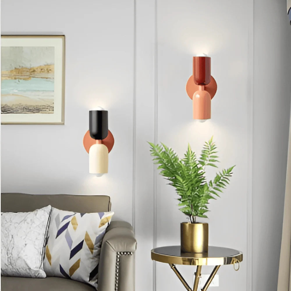 Capsule Wall Light – dual-sided, round backplate, colour choice