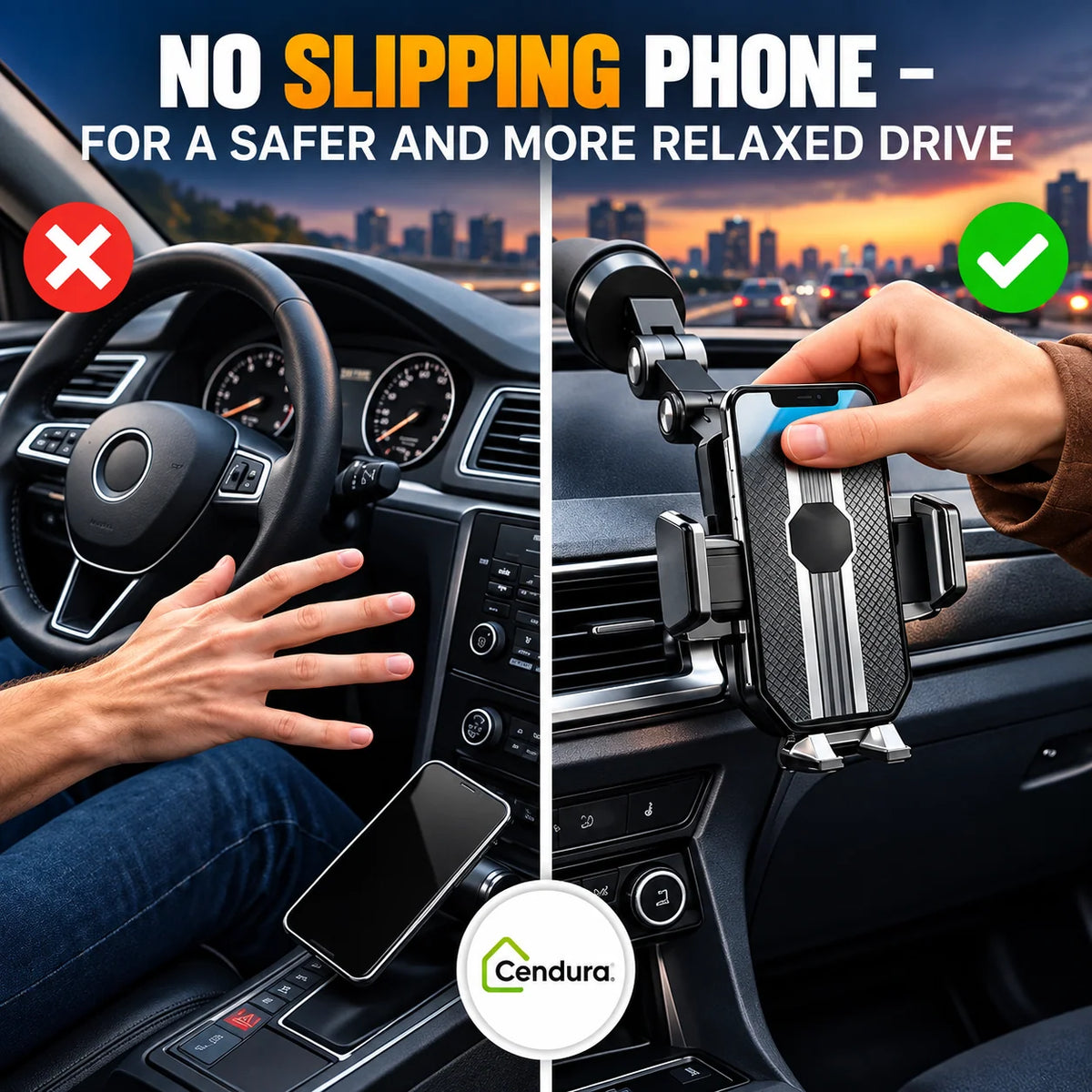 Car Phone Mount – suction cup holder, universal fit, 360° rotation