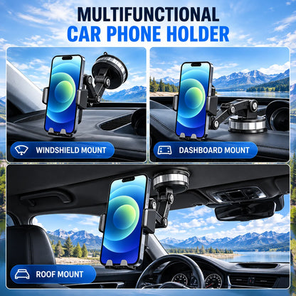 Car Phone Mount – suction cup holder, universal fit, 360° rotation