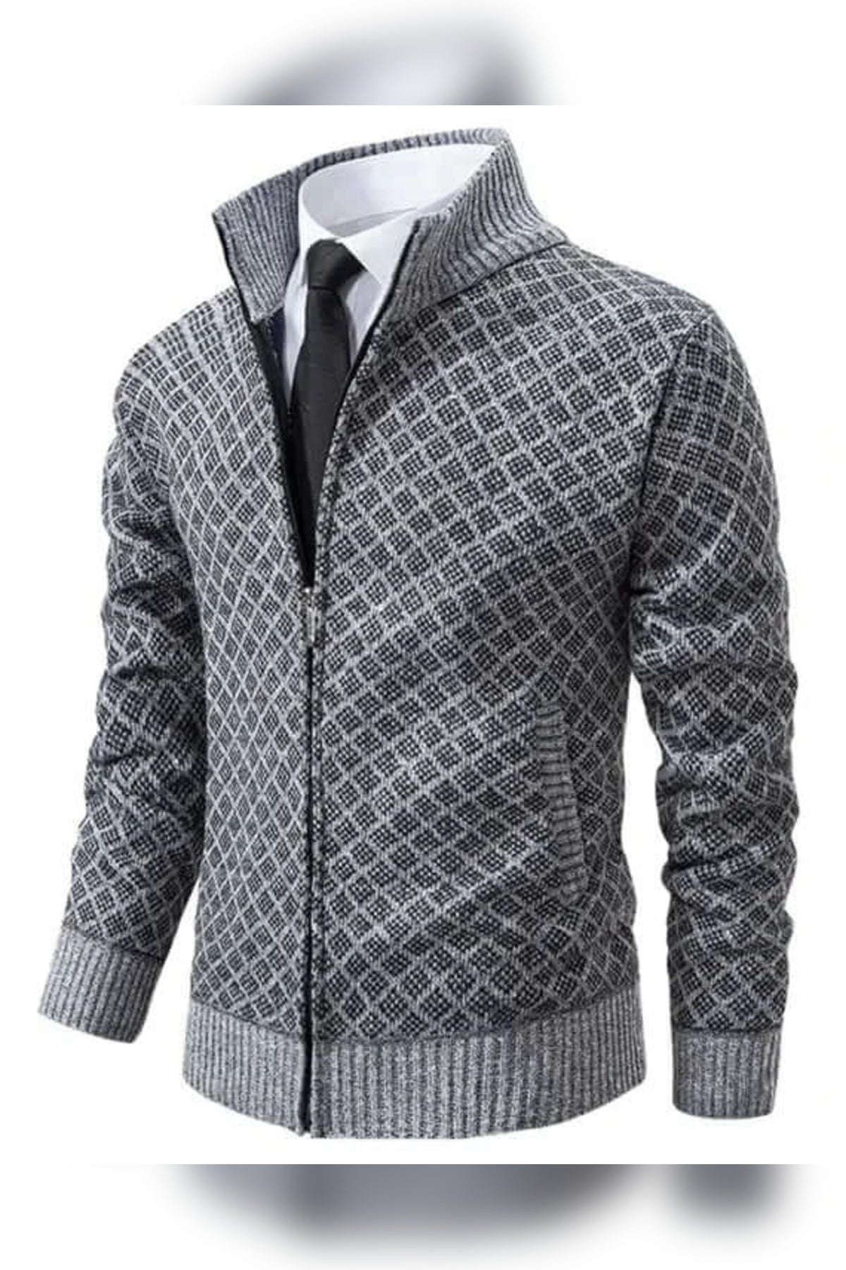 Cardigan Men - Soft Knit with Zip Front Closure
