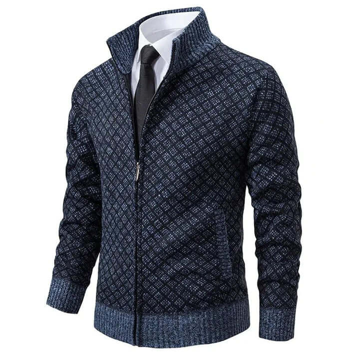 Cardigan Men - Soft Knit with Zip Front Closure