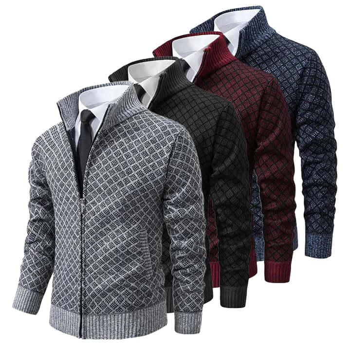 Cardigan Men - Soft Knit with Zip Front Closure