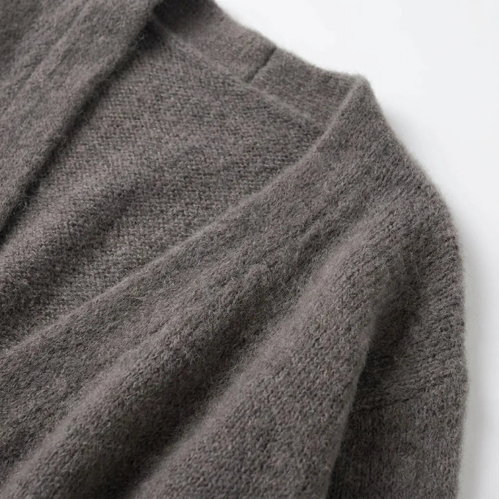 Cardigan Women - Longline Wool Cardigan with Pockets