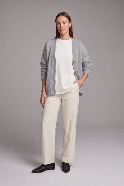 Cardigan Women - Oversized V Neck with Textured Knit