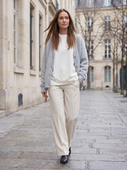 Cardigan Women - Oversized V Neck with Textured Knit