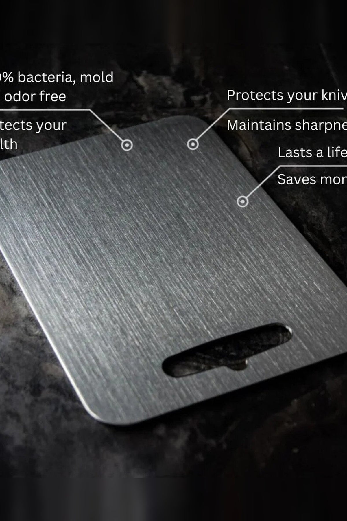 Titanium Cutting Board – Non-porous surface, lightweight, durable