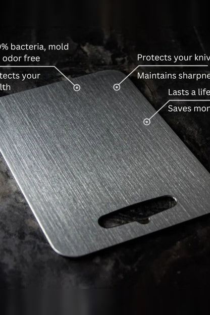 Titanium Cutting Board – Non-porous surface, lightweight, durable