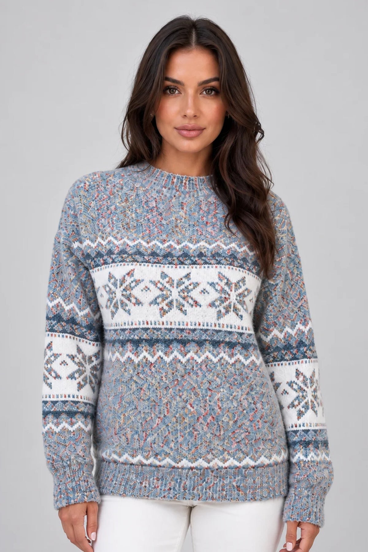 Christmas Jumper Women - Fair Isle Textured Knit