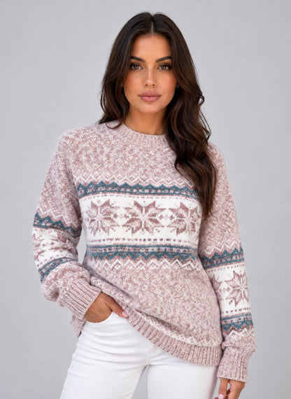 Christmas Jumper Women - Fair Isle Textured Knit