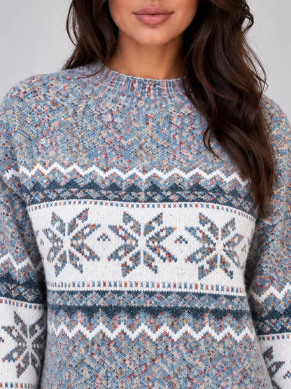 Christmas Jumper Women - Fair Isle Textured Knit