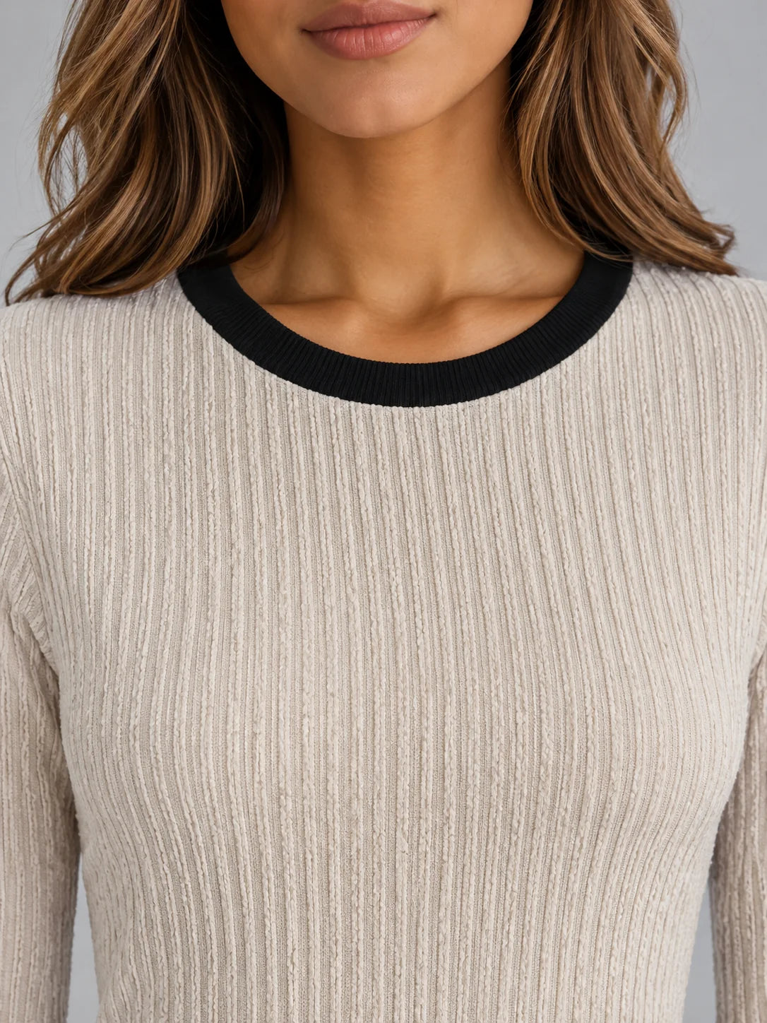 Co-Ord Set Women - Asymmetric Ribbed Knit Wide Leg