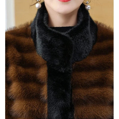 Coat Women - Long Faux Fur with Crystal-Stud Closure