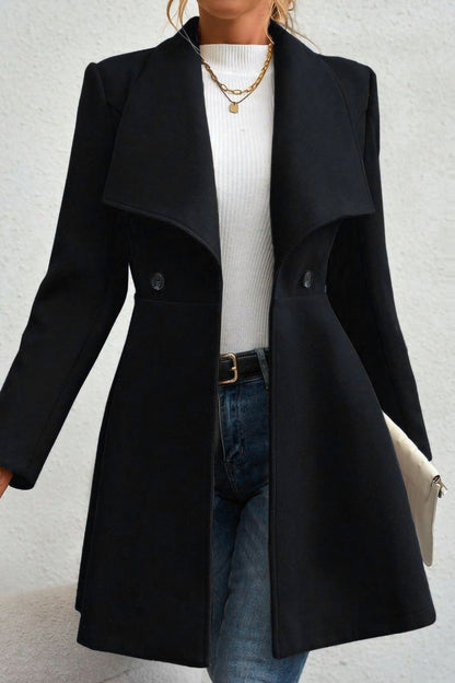 Coat Women - Waterfall Lapel Coat with Open Front