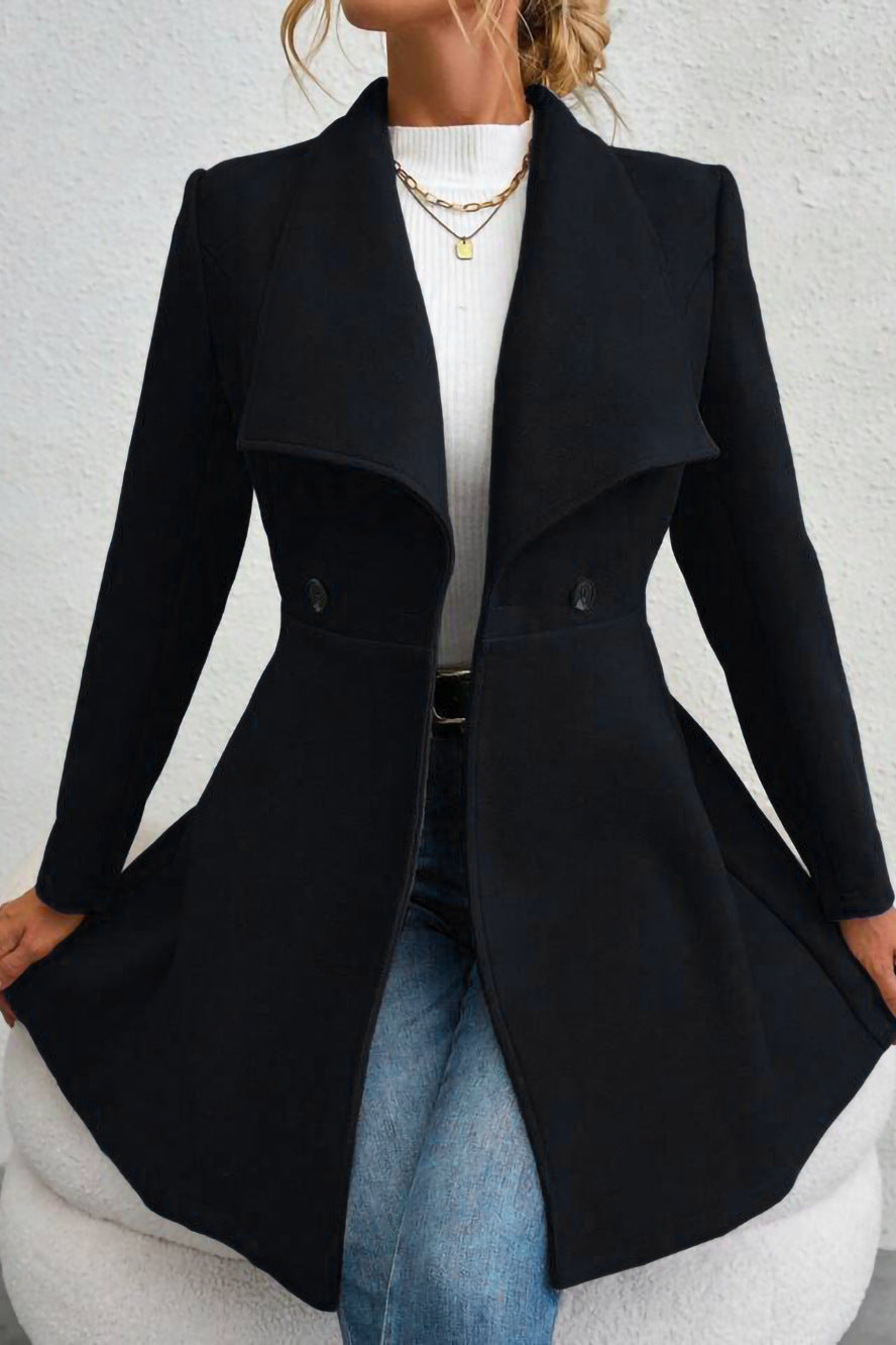 Coat Women - Waterfall Lapel Coat with Open Front