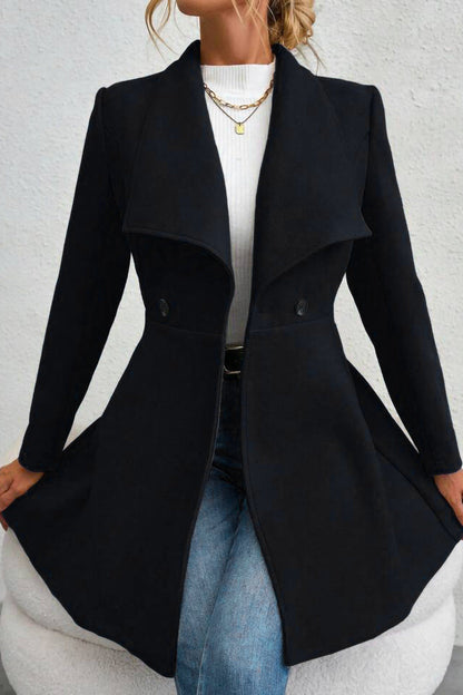Coat Women - Waterfall Lapel Coat with Open Front