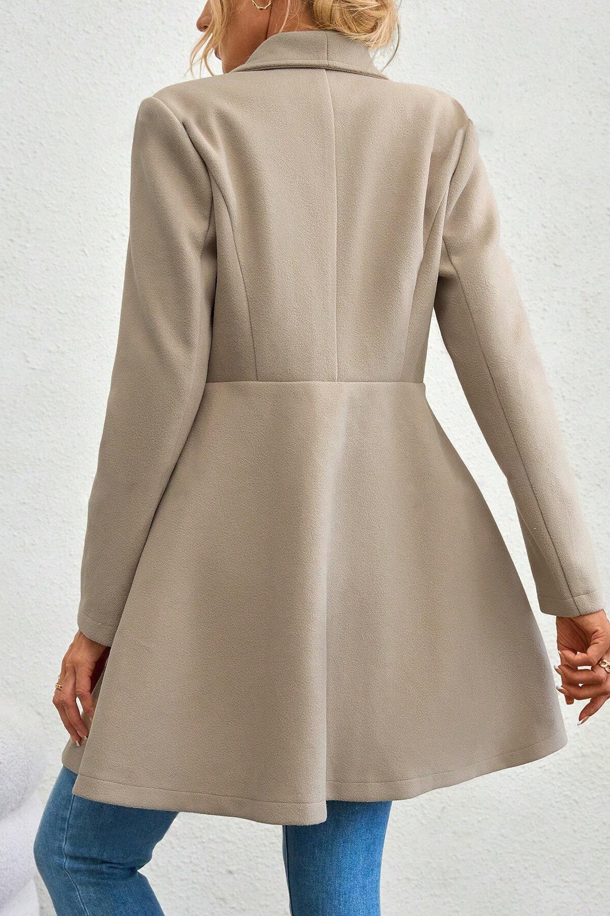 Coat Women - Waterfall Lapel Coat with Open Front