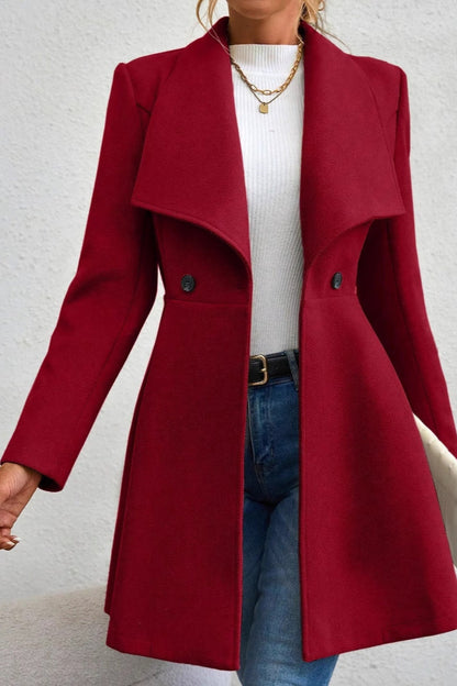Coat Women - Waterfall Lapel Coat with Open Front