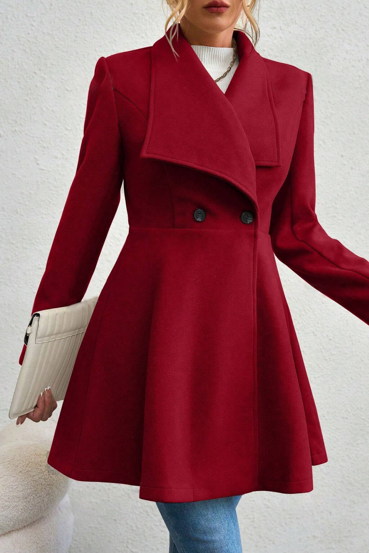 Coat Women - Waterfall Lapel Coat with Open Front