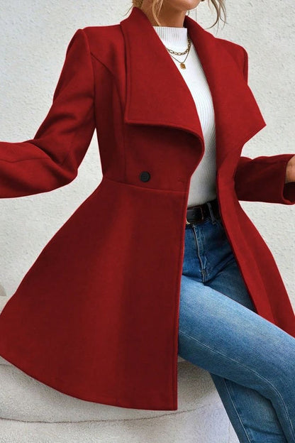 Coat Women - Waterfall Lapel Coat with Open Front
