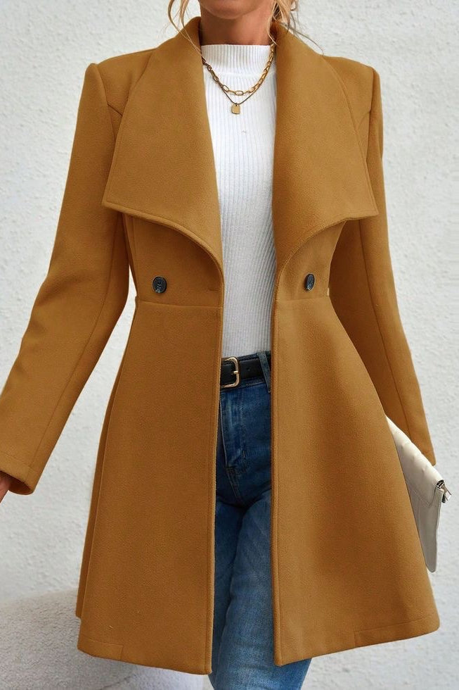 Coat Women - Waterfall Lapel Coat with Open Front