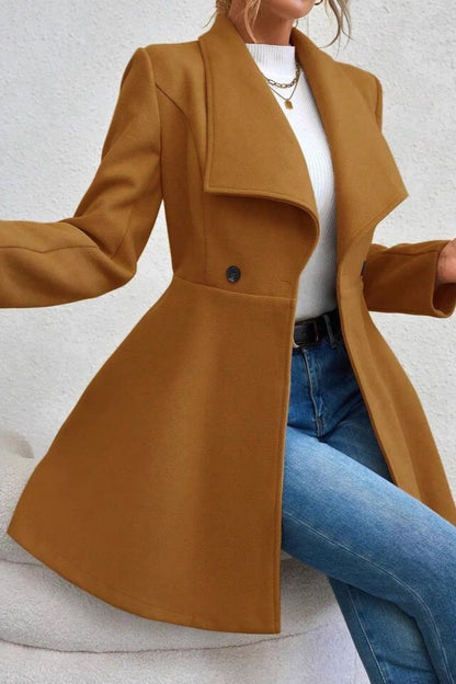 Coat Women - Waterfall Lapel Coat with Open Front