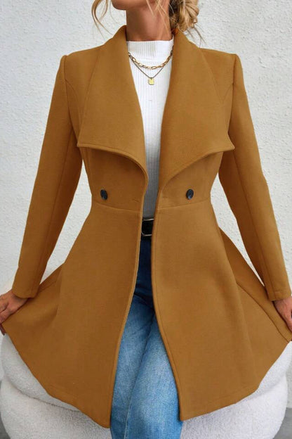 Coat Women - Waterfall Lapel Coat with Open Front