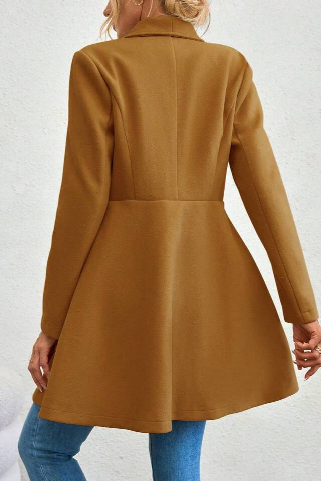 Coat Women - Waterfall Lapel Coat with Open Front