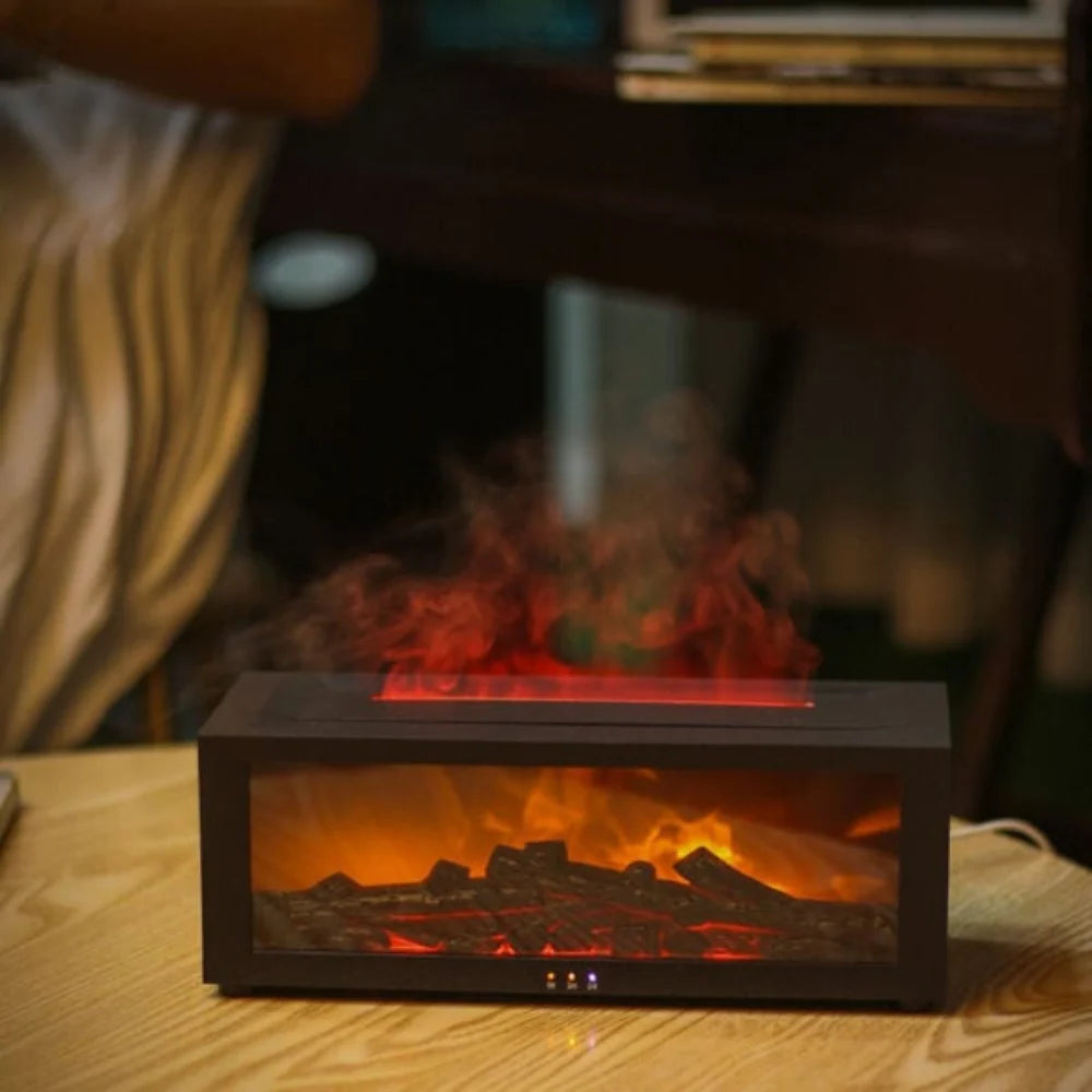Compact Electric Fireplace – black or white, LED flame effect