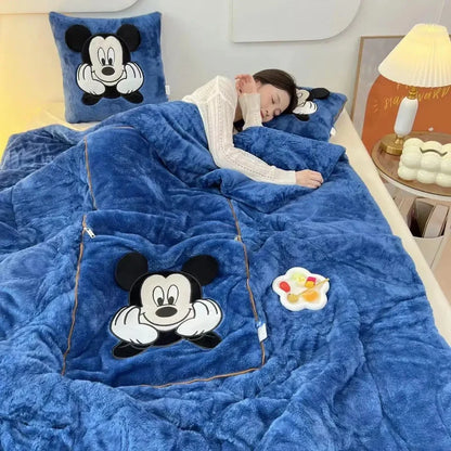 Convertible Fleece Blanket – folds to pillow, two cushions included