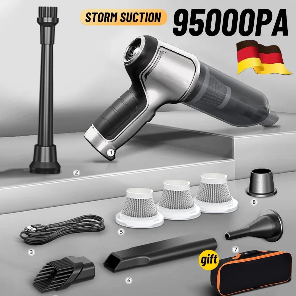 Cordless Handheld Vacuum – lightweight, high-power suction, car and home use