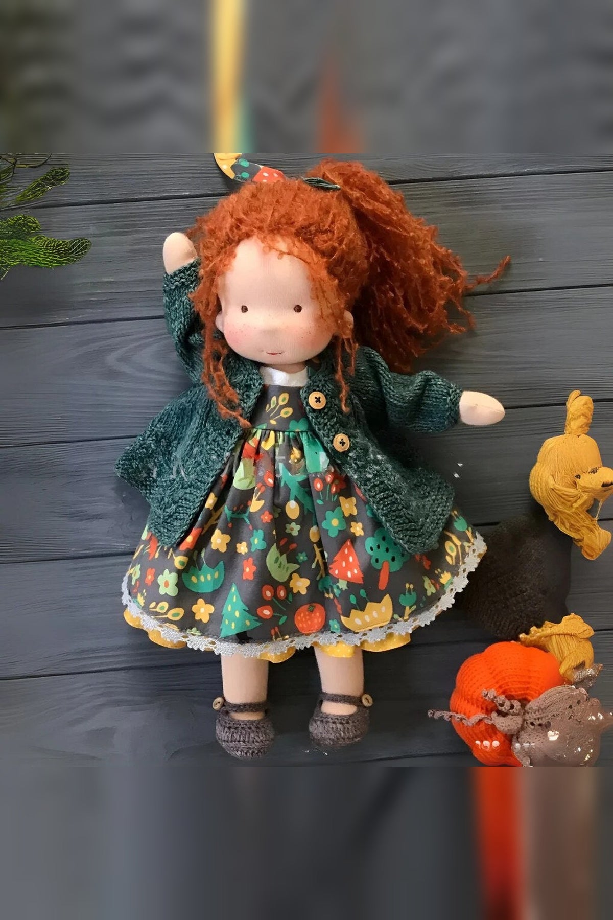 Handmade Waldorf Doll – soft plush toy, natural cotton & wool, hypoallergenic