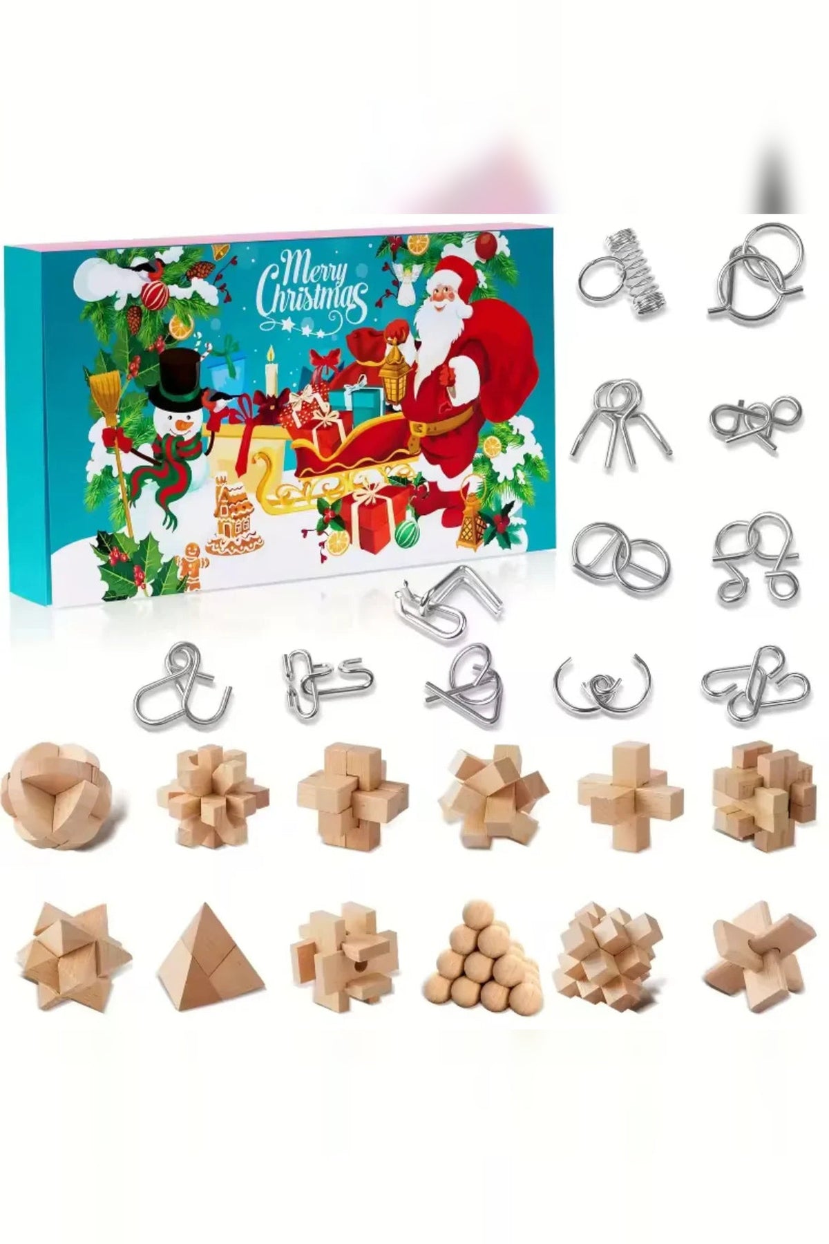 Puzzle Advent Calendar 2026 – 24 Metal and Wooden Brain Teasers