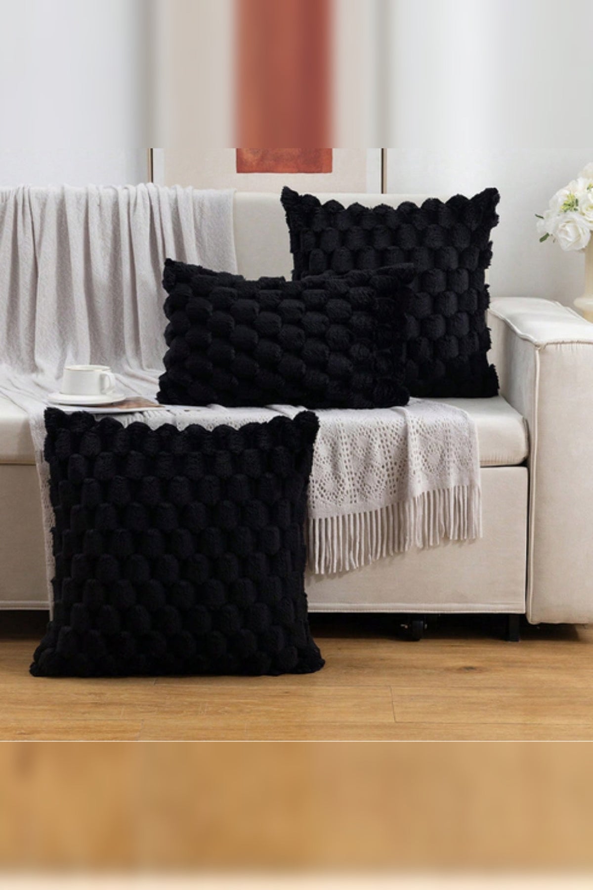 Honeycomb Textured Cushion Cover – Three Sizes, Hidden Zip