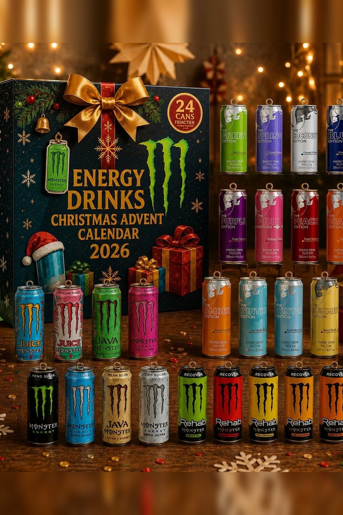 Advent Calendar 2026 – energy drink designs, 24-day countdown