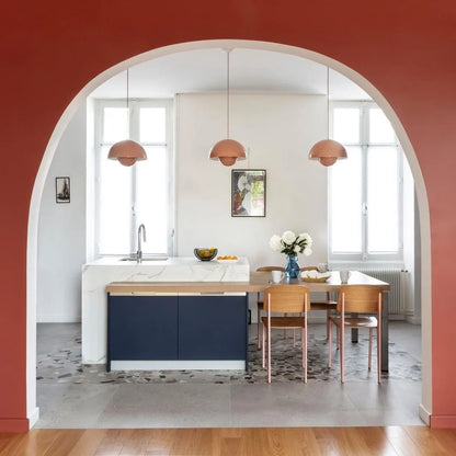 Dome Shade Pendant – floating globe, adjustable, hardwired