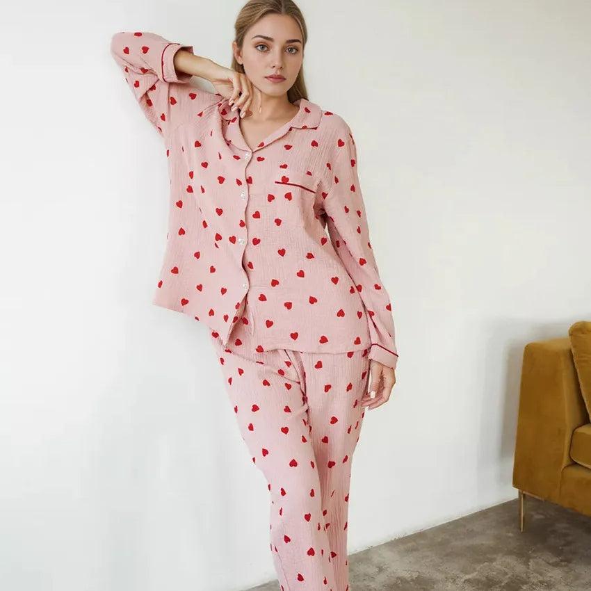 Pyjamas Women - Heart Motif Comfort Pyjamas