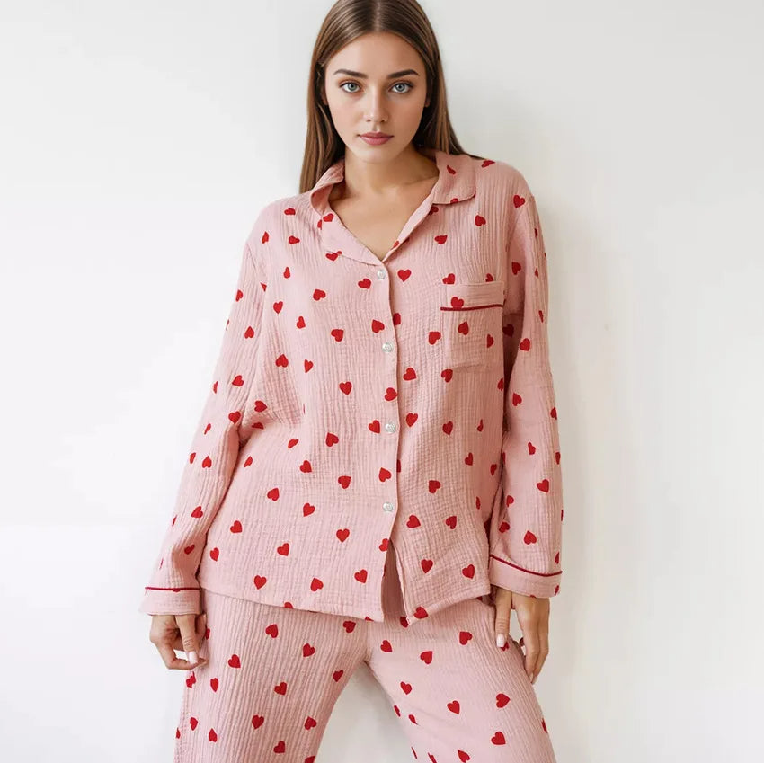 Pyjamas Women - Heart Motif Comfort Pyjamas