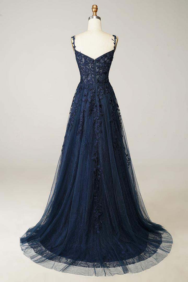 Dress Women - Tulle A-Line with Lace Appliqués
