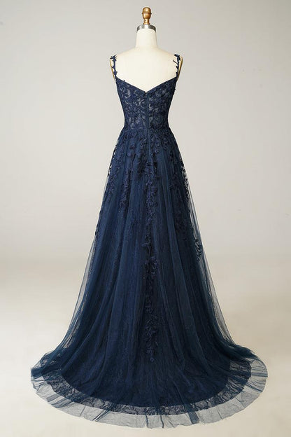 Dress Women - Tulle A-Line with Lace Appliqués