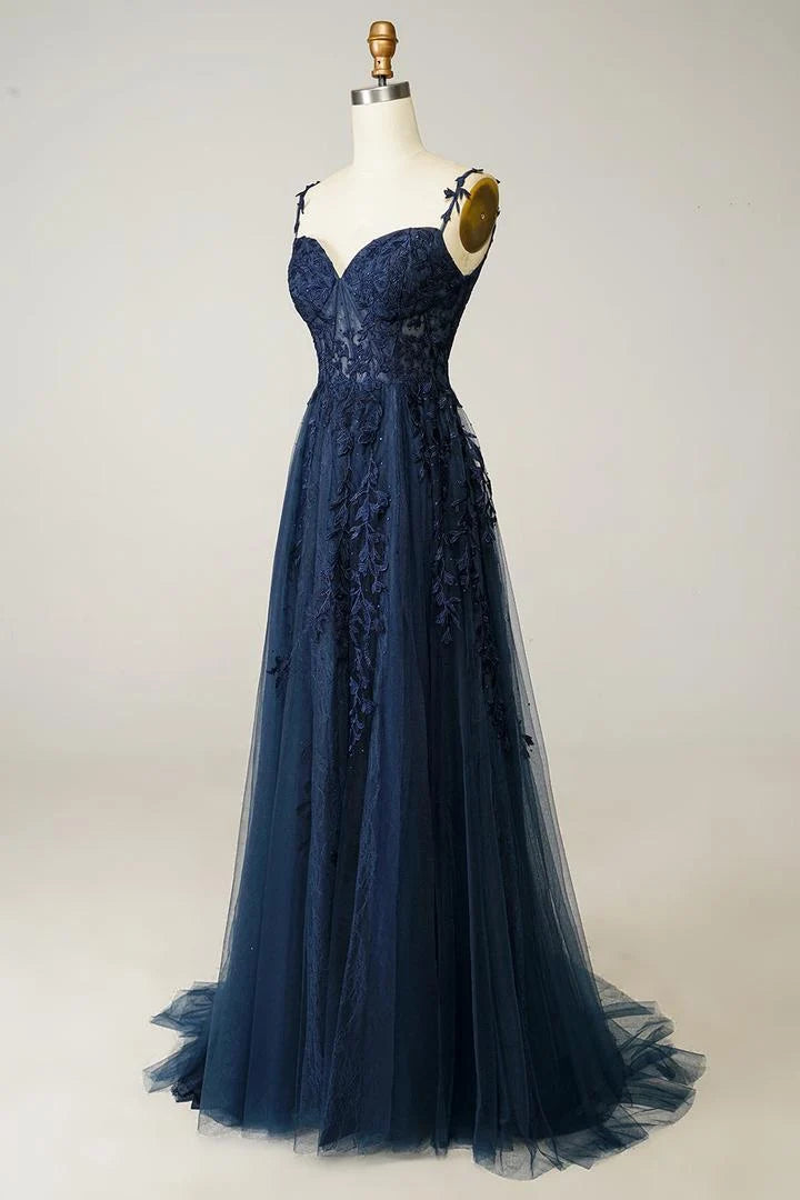 Dress Women - Tulle A-Line with Lace Appliqués
