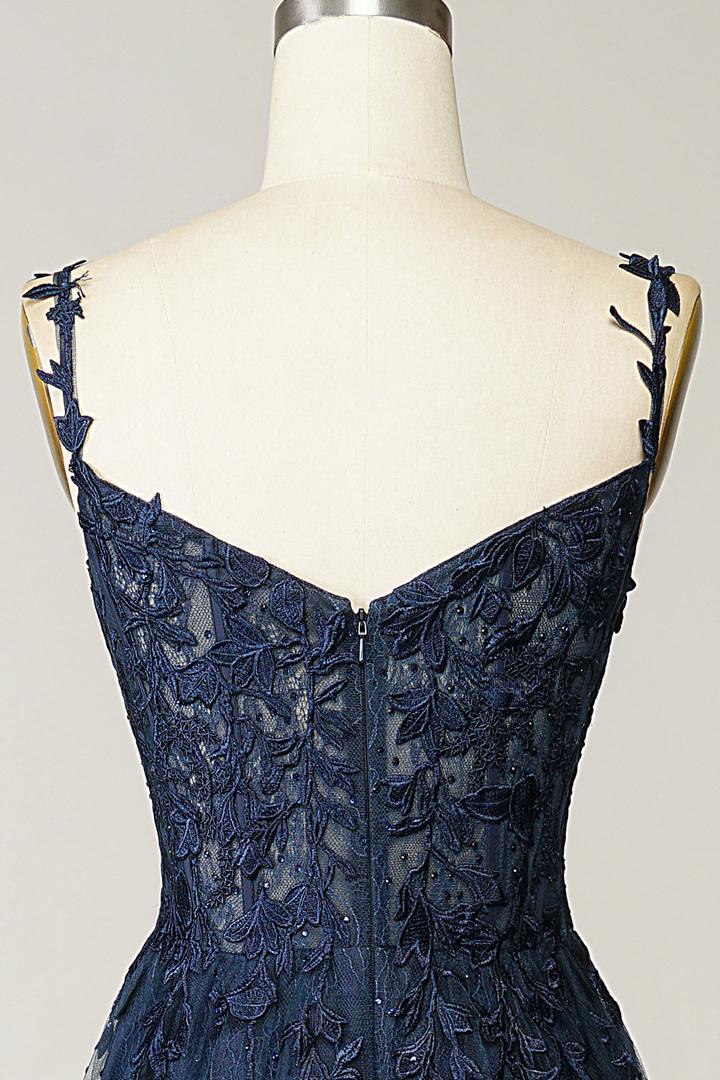 Dress Women - Tulle A-Line with Lace Appliqués