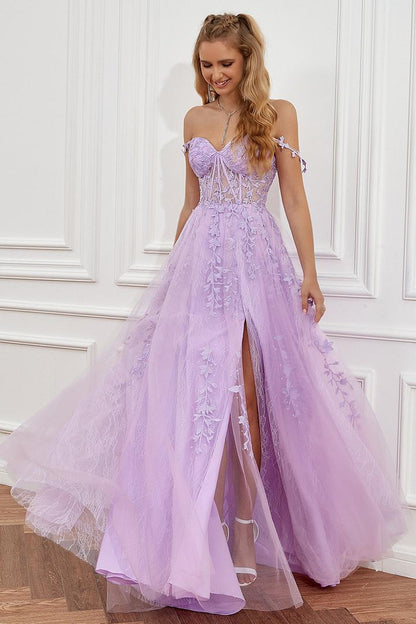 Dress Women - Tulle A-Line with Lace Appliqués