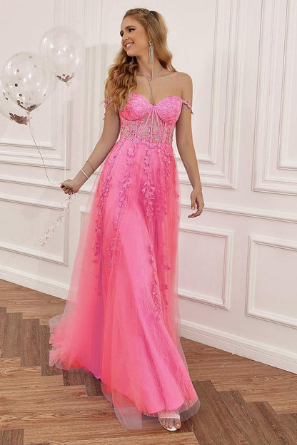 Dress Women - Tulle A-Line with Lace Appliqués