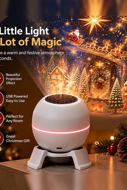 Christmas Projector – moving patterns, compact design, USB powered