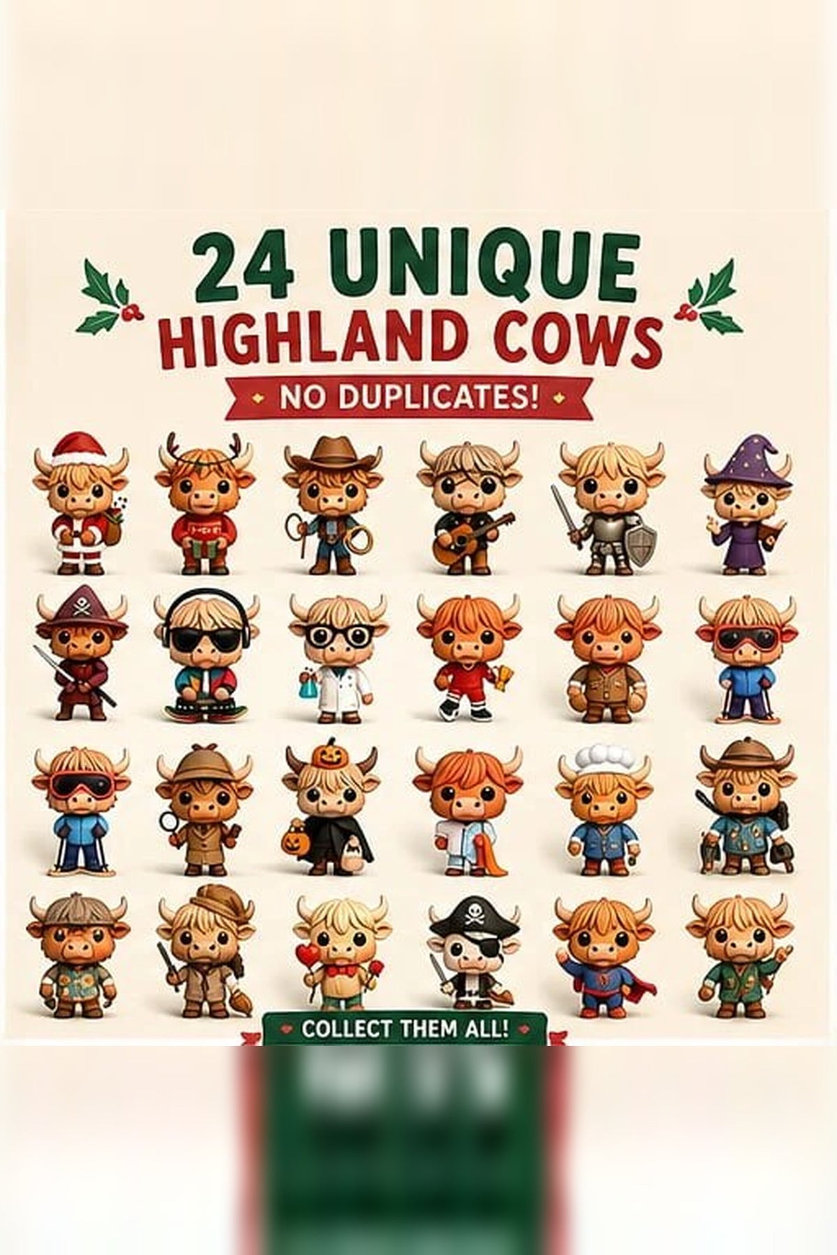 Highland Cow Advent Calendar 2026 – Festive Figures