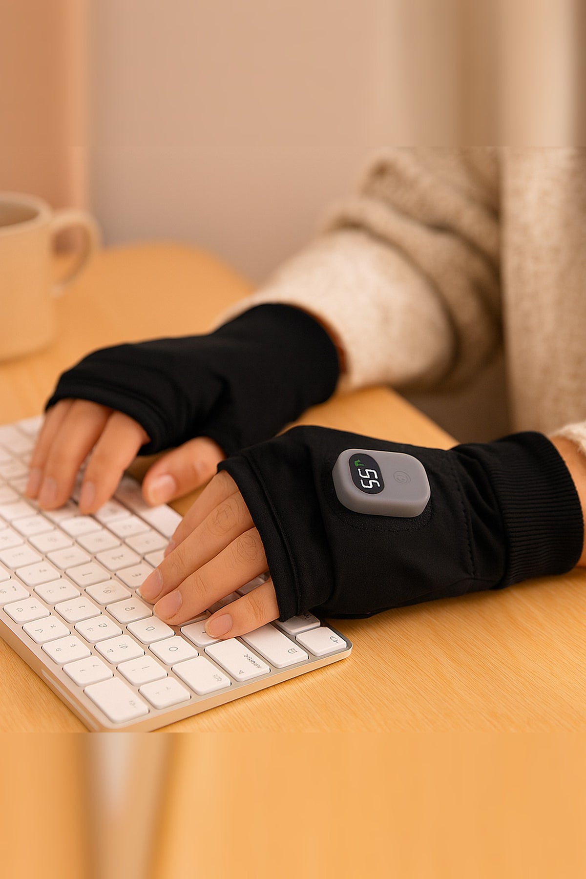 Heated Fingerless Gloves – USB rechargeable, adjustable heat, soft lining