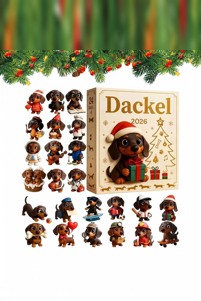 Dachshund Advent Calendar 2026 – 24 Acrylic Pendants for Dog Lovers