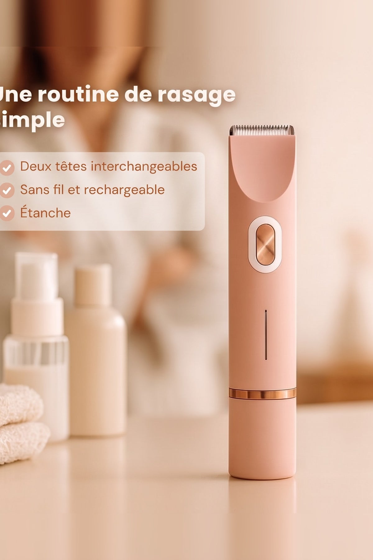 Intimate Electric Razor – cordless, two interchangeable heads, waterproof